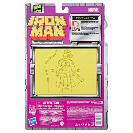 Marvel Legends Series Whiplash, Iron Man Comics Collectible 6-Inch Action Figure, Retro-Inspired Blister Card