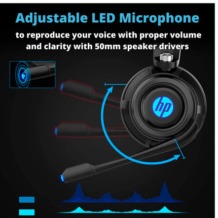 Buy HP Gaming Headphones With Microphone, PS4 Gaming headset with mic , Over the Ear Wired Gaming Headphones in India