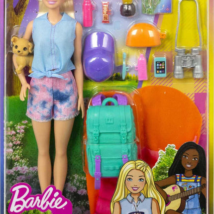 Barbie It Takes Two Doll & Accessories, Malibu Camping Playset with Doll, Pet Puppy & 10+ Accessories Including Sleeping Bag