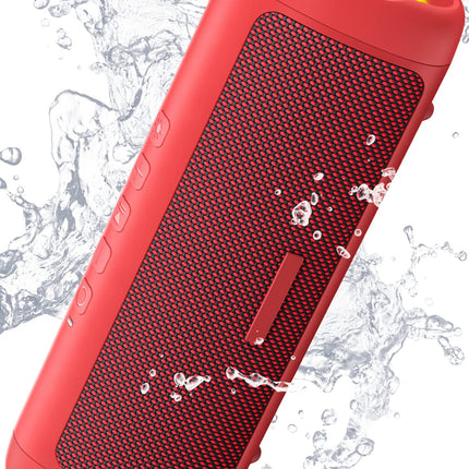 Bluetooth Speaker, IPX5 Waterproof Speaker with HD Sound, Up to 24H Playtime, TWS Pairing, BT5.3, Portable Wireless Speakers for Home/Party/Outdoor/Beach, Electronic Gadgets, Birthday Gift (Red)