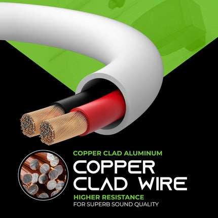 GearIT 14/2 Speaker Wire (200 Feet) 14 Gauge (Copper Clad Aluminum) - Fire Safety in Wall Rated Audio Speaker Wire Cable / CL2 Rated / 2 Conductors - CCA, 200ft