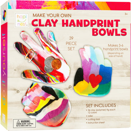 Hapinest Make Your Own Clay Handprint Bowls Craft Kit for Kids Boys and Girls Ages 6 Years and Up