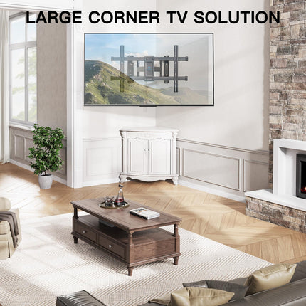 buy PERLESMITH Corner TV Wall Mount for 37-70 Inch LED, LCD 4K Flat Curved Screen TVs up to 99 lbs, Corner TV Mount Bracket with Dual Articulating Arms, Swivel, Tilt, Extension, Max VESA 600x400mm, PSCLF1 in india