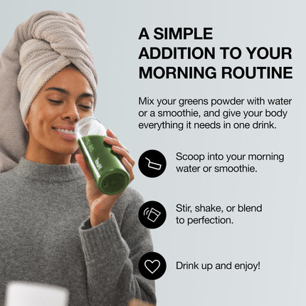 Huel Daily Greens | Superfood Greens Powder | 91 Vitamins, Minerals, and Wholefood-Sourced Ingredients | Adaptogens, Antioxidants, Gut-Friendly Probiotics | 30 Servings