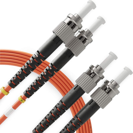 BEYONDTECH ST to ST Fiber Patch Cable Multimode Duplex - 1m (3.28ft) - 50/125um OM2 LSZH PureOptics Cable Series