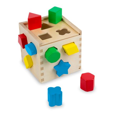 Buy Melissa & Doug Shape Sorting Cube - Classic Wooden Toy With 12 Shapes - Kids Shape Sorter Toys For Toddlers Ages 2+ in India