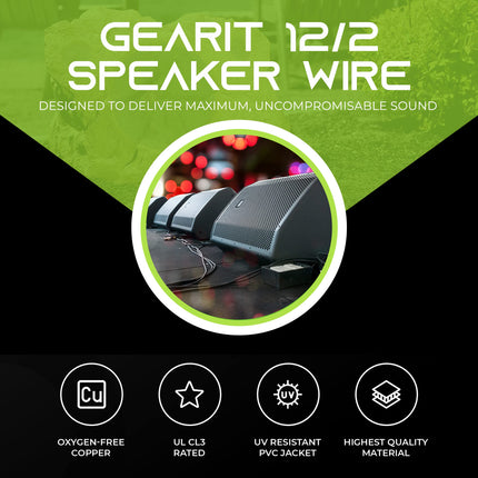 Buy GearIT 12/2 Speaker Wire (250 Feet) 12AWG Gauge - Outdoor Direct Burial in India