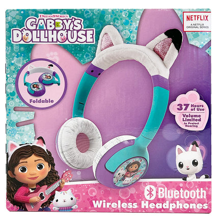 eKids Gabbys Dollhouse Kids Bluetooth Headphones, Wireless Headphones with Microphone includes Aux Cord, Volume Reduced Kids Foldable Headphones for School, Home, or Travel