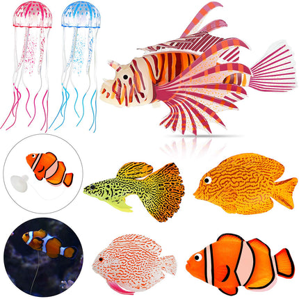 Buy Weewooday 7 Pieces Artificial Glowing Fish 5 Styles Colorful Fake Fish Glowing Effect Aquarium Decor in India