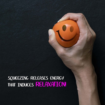 buy Be Happy! Neon Colored Smile Funny Face Stress Ball - Happy Face Squishies Stress Foam Balls for Sof in India