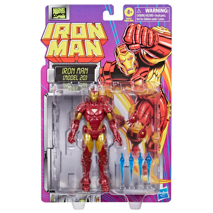 Marvel Legends Series Iron Man (Model 20), Iron Man Comics Collectible 6-Inch Action Figure, Retro-Inspired Blister Card