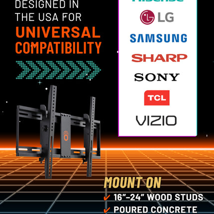 ECHOGEAR Tilting TV Wall Mount with Low Profile Design for 32-70 inch TVs - Eliminates Screen Glare with 15º of Smooth Tilt - Easy Install with All Hardware Included - EGLT1-BK