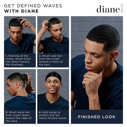 Buy Diane 100% Boar Bristle Military Wave Brush for Men and Women - Soft Bristles for Fine to Medium Hair in India.