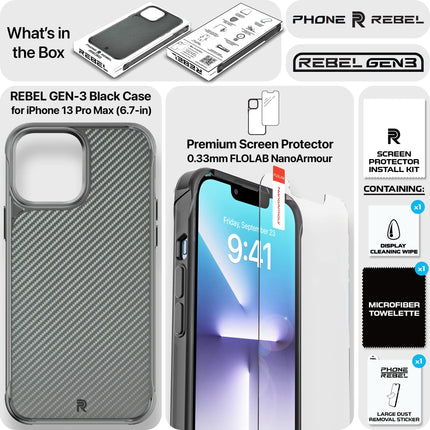 buy REBEL Case for iPhone 13 Pro Max [Gen-3 Aramid Fiber] Strong MagSafe Compatible, Protective Shockproof in India