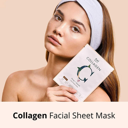 Rael Face Mask Skin Care, Collagen Face Masks - Bamboo Facial Sheet Mask, Korean Skincare, with Collagen Essence and Fruit Extracts, Nourishing and Moisturizing, All Skin Types (Collagen, 5 Sheets)