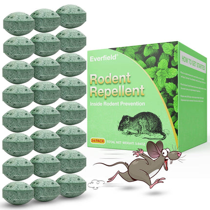 Mouse Rodent Repellent, 24Pcs Peppermint Oil Moth Balls for Rats Mice Deterrent, Safety for Humans & Pets, Pest Control Pouches for Roaches, Ant, Bugs, Spiders, Rats, Insect Defense for House