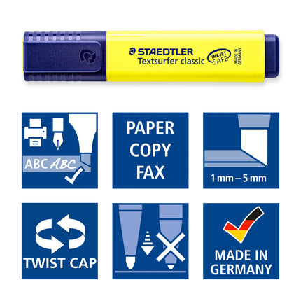 Buy STAEDTLER 364 WP6 Textsurfer Classic Highlighter - Assorted Colours (Wallet of 6) in India India