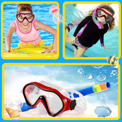 buy FPXNB Kids Swim Mask, Swimming Goggles with Nose Cover, Snorkel Mask Diving Mask for Scuba Snorkeling in India