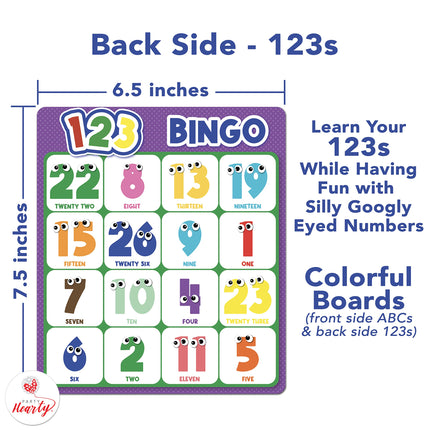 Buy Party Hearty Alphabet and Number, ABC and 123 Bingo Board Game for Kindergarten and Preschool Kids Learning in India.