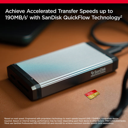 SanDisk 1TB Extreme microSDXC UHS-I Memory Card with Adapter - Up to 190MB/s, C10, U3, V30, 4K, 5K, A2, Micro SD Card- SDSQXAV-1T00-GN6MA, Gold/Red