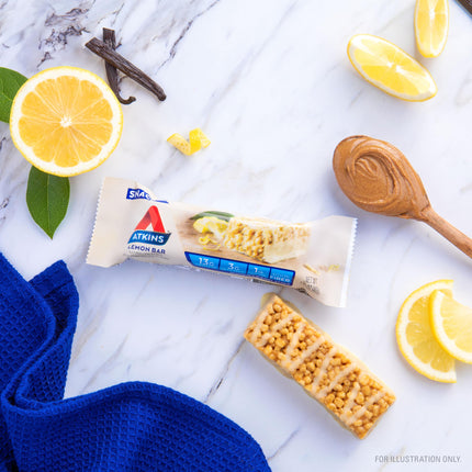 Buy Atkins Snack Bar, Lemon Bar, 13g Protein, 3g Net Carbs, 1g Sugar, Made with Real Almond Butter, in India