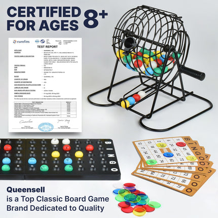 buy Queensell Bingo Game for Adults and Kids - Family Bingo Game Set with Bingo Cards, 150 Bingo Chips in India.