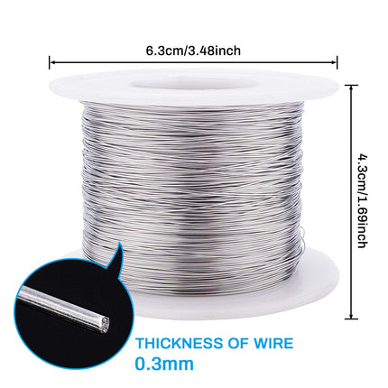BENECREAT 28 Gauge 984FT 304 Stainless Steel Binding Wire for Jewelry Making, Strapping, Sculpture Frame, Cleaning Brushes Making and Other Crafts Project