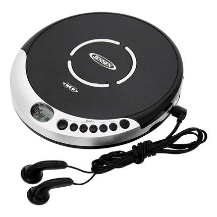 Buy Jensen CD Portable Personal CD Player with 60 Seconds Anti-Skip Protection, FM Radio & Bass Boost + Stereo Earbuds - Black in India.