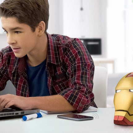 iHome Iron Man Bluetooth Speaker, Wireless Speaker with Rechargeable Battery and USB Charging Cable, Avengers Bluetooth Speaker for Kids and Adults