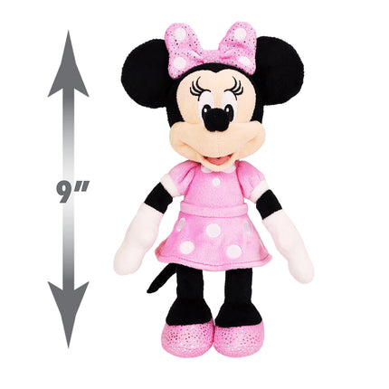 Disney Junior Mickey Mouse Bean Plush Minnie Mouse Stuffed Animal, Officially Licensed Kids Toys for Ages 2 Up by Just Play , 9 Inch