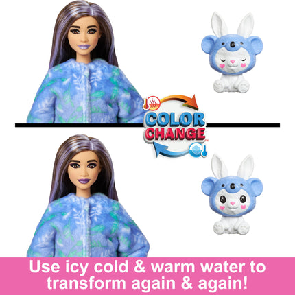 Barbie Cutie Reveal Doll & Accessories with Animal Plush Costume & 10 Surprises Including Color Change, Bunny as a Koala in Costume-Themed Series