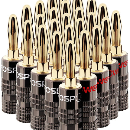 Buy FosPower Banana Plugs 12 Pairs / 24 pcs, Closed Screw 24K Gold Plated Speaker Plug Connectors for Home Theater Audio Systems in India