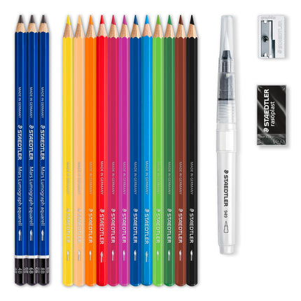 STAEDTLER 61 14610C Design Journey Watercolour Set - Mixed Set for Sketching Beginners (Pack of 18 Pieces)