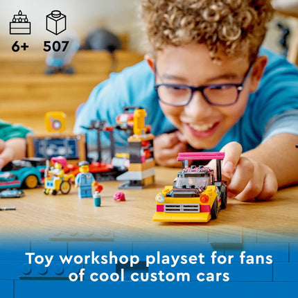 buy LEGO City Custom Car Garage, Toy Garage Building Set with 2 Customizable Cars, Pretend Play Mechanic in India