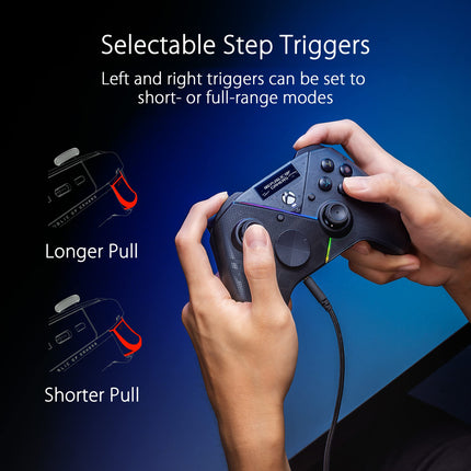 Buy ASUS ROG Raikiri Pro OLED Display, tri-Mode connectivity, remappable Buttons&triggers, 4 Rear Buttons, Step&Linear triggers in India.