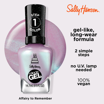 Sally Hansen Miracle Gel® Nail Polish - One Gel of a Party Collection, Affairy to Remember - 0.5 fl oz.