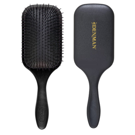 Denman Tangle Tamer Ultra (Black) Detangling Paddle Brush For Curly Hair And Black Natural Hair - use with both Wet & Dry Hair, D90L