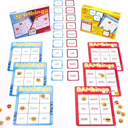 THE BAMBINO TREE Sight Word Bingo Game Level 1 and 2 - Learn to Read Vocabulary for Kindergarten 1st Grade - Dolch's Fry's Words Lists