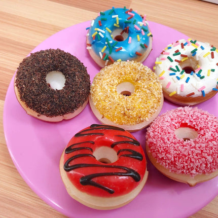 buy GiftExpress 6 pcs Realistic Artificial Toy Donuts, Scented Fake Donuts, Assorted Realistic Doughnuts in India