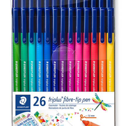 Buy Staedtler 323 Triplus Colour Fibre-Tip Pens, 1.0 mm, Assorted Colours, Pack of 26 in India India