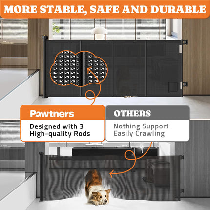 Buy Pawtners Retractable Baby Gates Extra Wide, 41" Tall Extends up to 71" Wide, Dog Gate Indoor in India