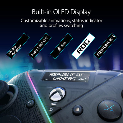 Buy ASUS ROG Raikiri Pro OLED Display, tri-Mode connectivity, remappable Buttons&triggers, 4 Rear Buttons, Step&Linear triggers in India.