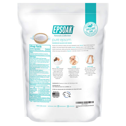 Buy Epsoak Epsom Salt 19 lb Resealable Bulk Bag, Magnesium Sulfate USP. Unscented, Made in The USA, Cruelty-Free Certified in India India