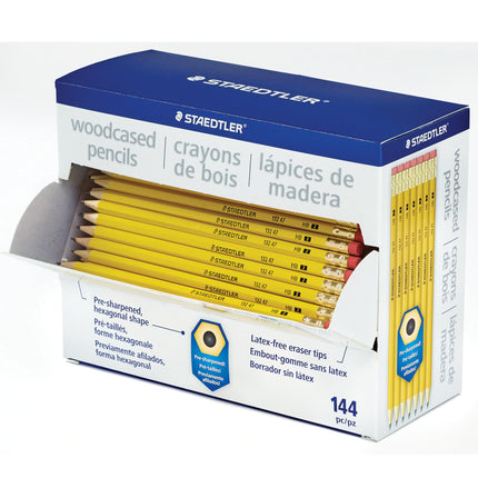 Buy Staedtler Yellow School Pencils, Pre-Sharpened HB/#2, Wood Pencils with Eraser, 144ct Class Pack, 13247C144A in India India
