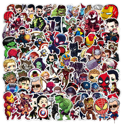 Teens Hero Stickers[100pcs] Waterproof for Decal Laptop Water Bottle Car Cup Computer Guitar Skateboard Luggage Bike Bumper, Kid/Teen Gift