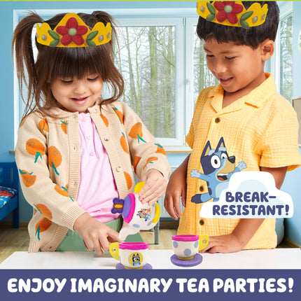 Buy Bluey Paint & Play Tea Party, 6-Piece Wooden Tea Set, Customize with Paint & Bluey Stickers, 2 Wearables in India.