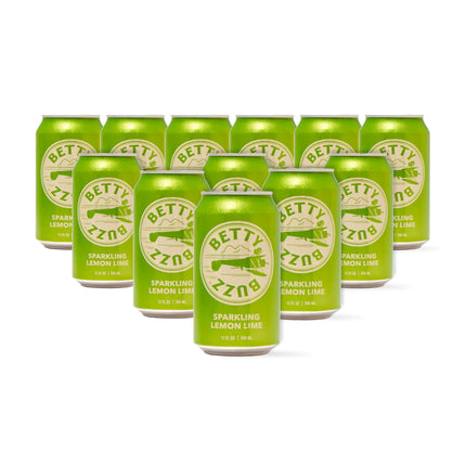 Buy Betty Buzz Sparkling Lemon Lime Premium Sparkling Soda by Blake Lively (12 pack Cans) | Natural in India