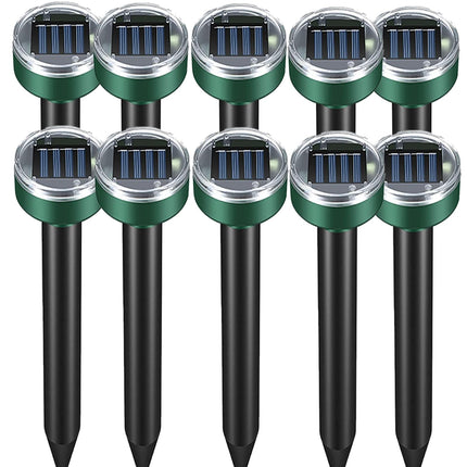 Mole Repellent Snake Repellent Solar Powered 10 Pack Vole Mole Repellent for Lawn Garden Waterproof,Sonic Mole Spikes,Get Rid of Moles Snake Gopher Groundhog Chipmunk for Yard&Garden&Lawn