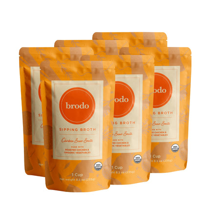 Buy Brodo Organic Broth in India | Nutrient-Dense Chef-Crafted Bone Broth in Single Serving Pouches | No Preservatives | 6x 8oz