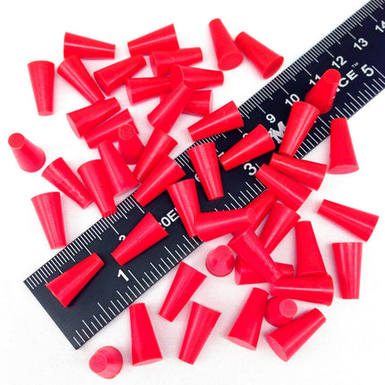 High Temp Masking Supply .187" x .343" STP103 Silicone Rubber Plugs - 50 Pack - Tapered Stoppers for Powder Coating, Painting, Ceramic Coating, Sealing Holes - Non-Toxic, Flexible, Reusable